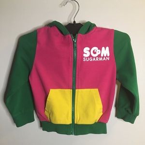 SGM SUGARMAN Pink and Green sanpak Hoodie Sweatshirt Size 12-18 months